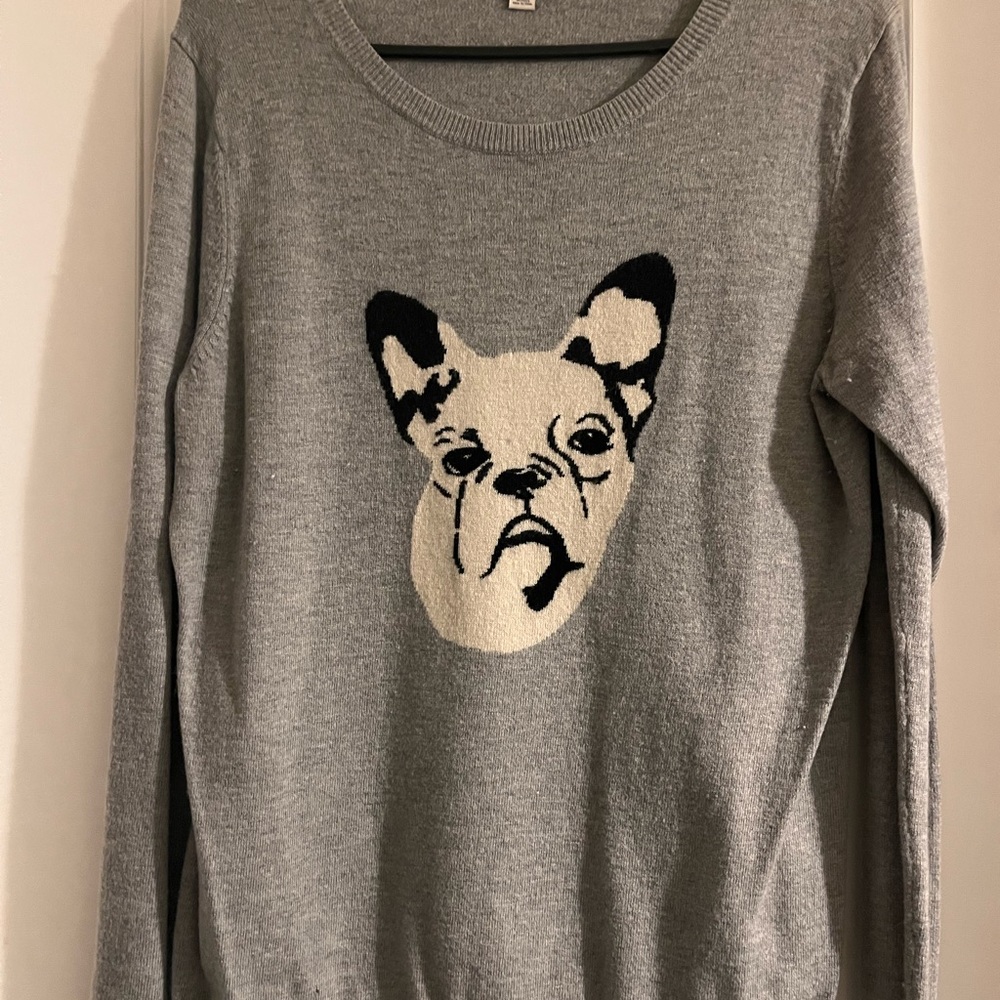 GAP Gray Sweater with Dog Motif